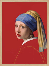 Load image into Gallery viewer, Girl With a Pearl Earring in Red PFY Art Print