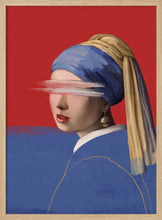 Load image into Gallery viewer, Girl With a Pearl Earring in Red and Blue PFY Art Print