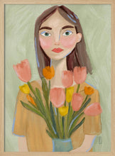 Load image into Gallery viewer, A Girl with Tulips PFY Art Print
