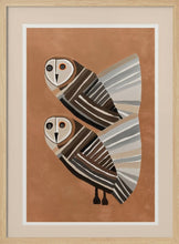Load image into Gallery viewer, Striped Owl Pair PFY Art Print