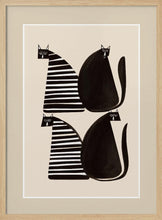 Load image into Gallery viewer, Minimalist Cats In Black and White PFY Art Print