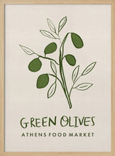 Load image into Gallery viewer, Green Olives Athens Food Market Greece Poster PFY Art Print