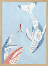 Load image into Gallery viewer, Woman And Whales Swim PFY Art Print