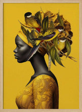 Load image into Gallery viewer, African Woman Golden Birds PFY Art Print