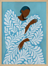 Load image into Gallery viewer, Serene Woman Blue Pattern PFY Art Print