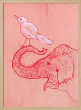 Load image into Gallery viewer, Whimsical Elephant and Bird PFY Art Print
