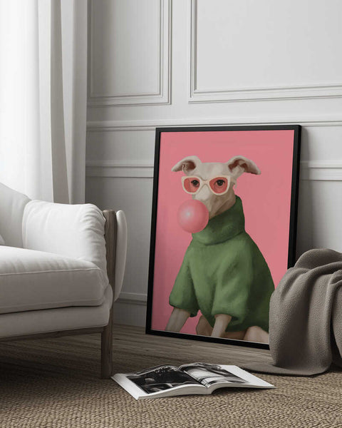 Bubblegum Pup Art Print