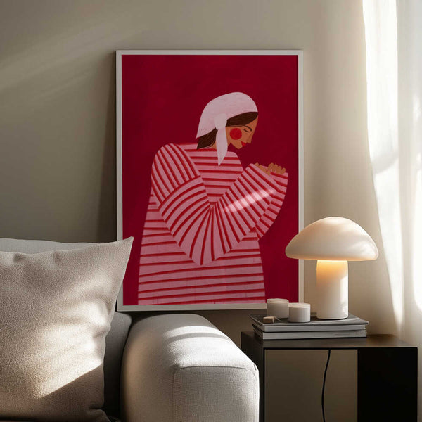 The Woman With the Red Stripes PFY Art Print