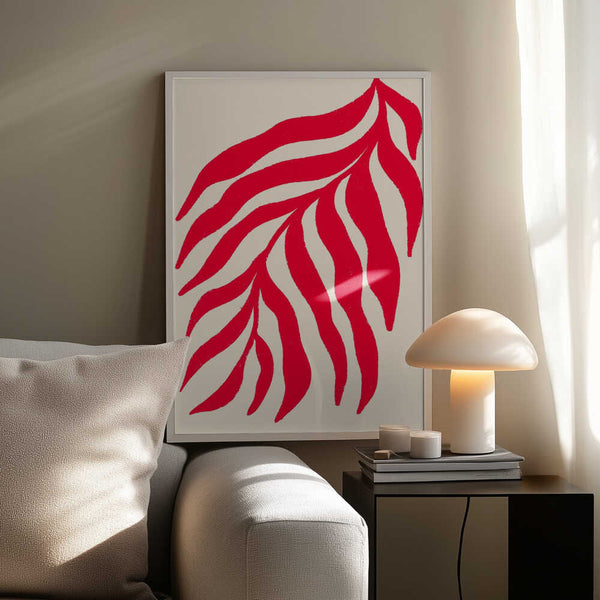 Red Silhouette Textured Branch PFY Art Print