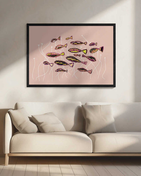 Vibrant Swimming Fish PFY Art Print
