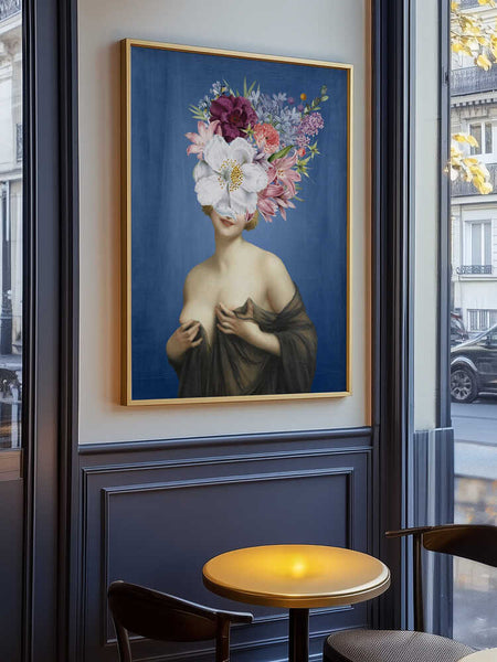 Floral Nude Portrait PFY Art Print