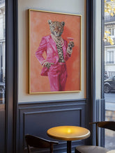 Load image into Gallery viewer, Leopard Dressed In Pink Satin Suit PFY Art Print