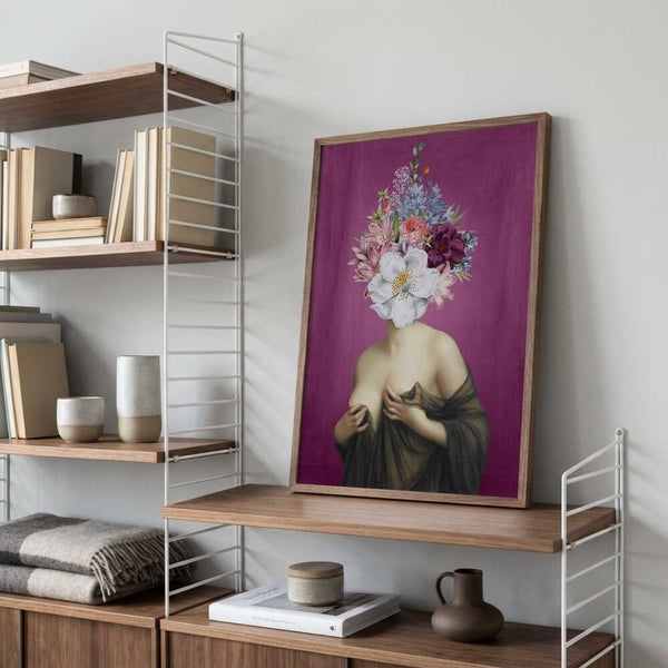 Floral Head Woman PFY Art Print