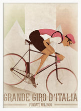 Load image into Gallery viewer, Vintage Style Giro D'italia Cyclist With Italian Flag PFY Art Print