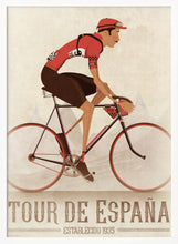 Load image into Gallery viewer, Vintage La Vuelta Cyclist On Bike PFY Art Print