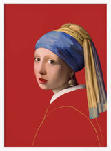 Load image into Gallery viewer, Girl With a Pearl Earring in Red PFY Art Print