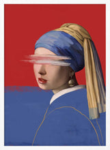 Load image into Gallery viewer, Girl With a Pearl Earring in Red and Blue PFY Art Print