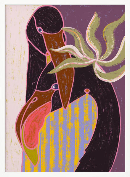 Flamingo Harp Duet PFY Art Print