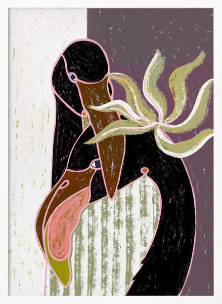 Flamingo Harp Duet II PFY Art Print