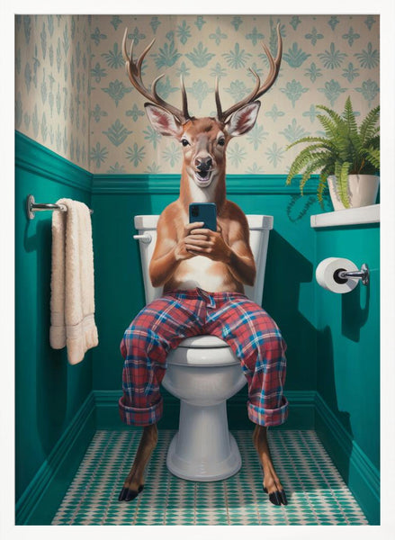 Bathroom Deer PFY Art Print
