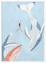 Load image into Gallery viewer, Woman And Whales Swim PFY Art Print