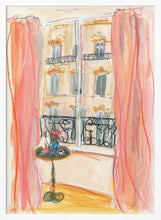 Load image into Gallery viewer, Paris Window View Illustration PFY Art Print