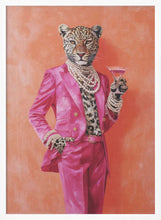 Load image into Gallery viewer, Leopard Dressed In Pink Satin Suit PFY Art Print