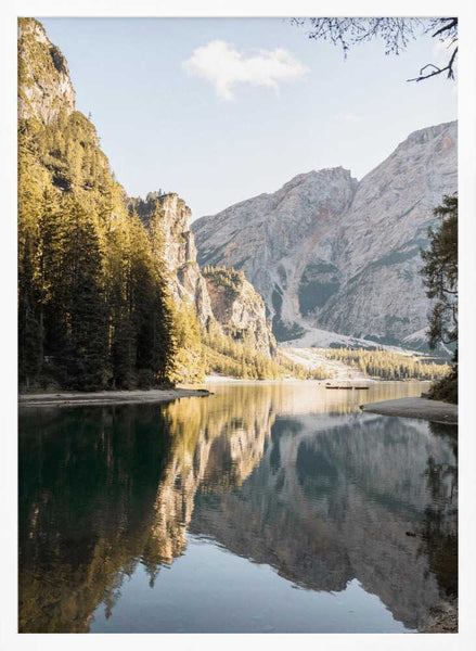 Serene Mountain Lake Reflection PFY Art Print