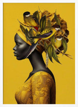 Load image into Gallery viewer, African Woman Golden Birds PFY Art Print