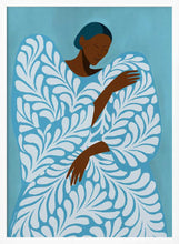 Load image into Gallery viewer, Serene Woman Blue Pattern PFY Art Print