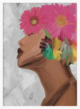 Load image into Gallery viewer, Woman with Vibrant Flowers PFY Art Print