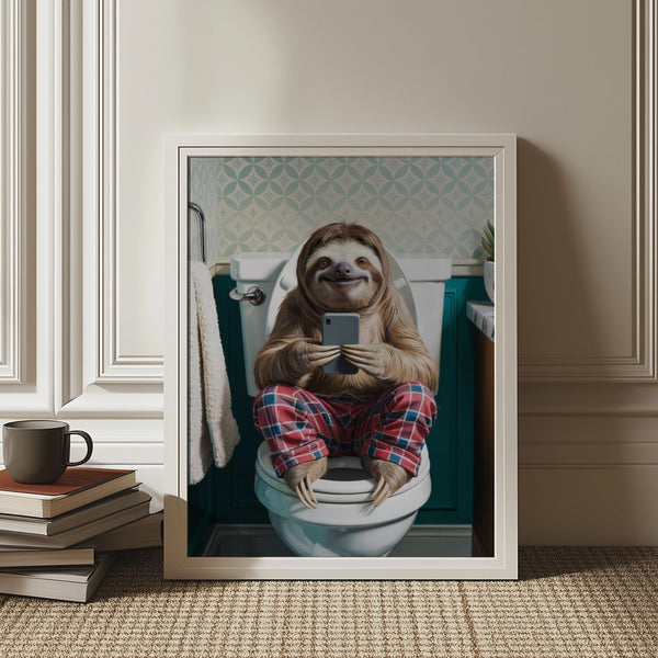Bathroom Sloth PFY Art Print