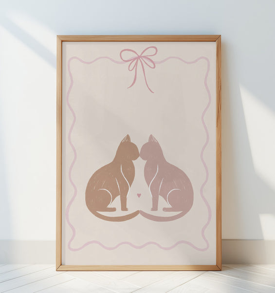 Two Cats in Love PFY Art Print