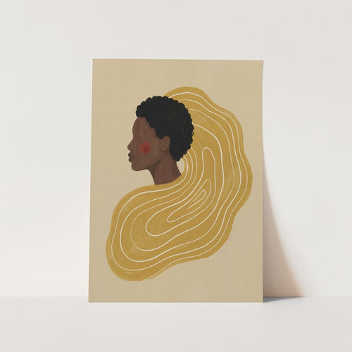 Serene Profile Swirls PFY Art Print