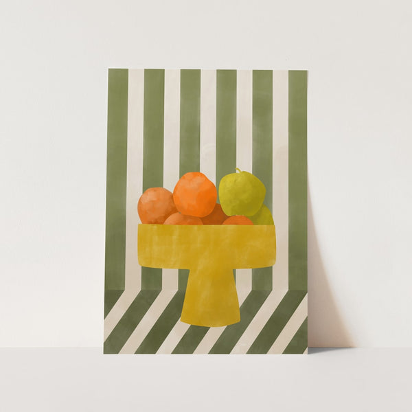 Colorful Striped Fruit Bowl PFY Art Print