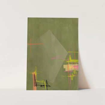 Dynamic Green Abstract PFY Art Print