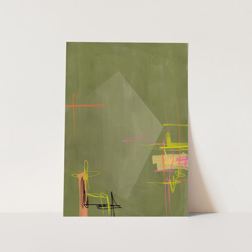 Dynamic Green Abstract PFY Art Print