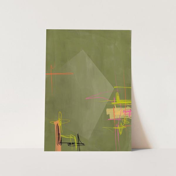 Dynamic Green Abstract PFY Art Print