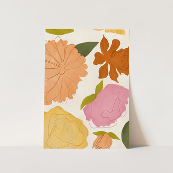 Colorful Abstract Flowers PFY Art Print