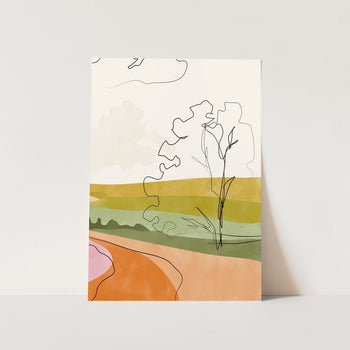 Abstract Landscape Lines PFY Art Print