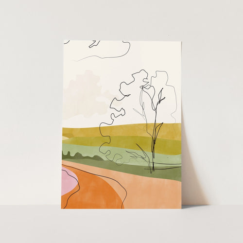 Abstract Landscape Lines PFY Art Print