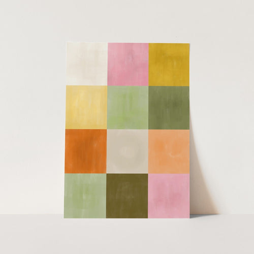 Vibrant Textured Squares PFY Art Print