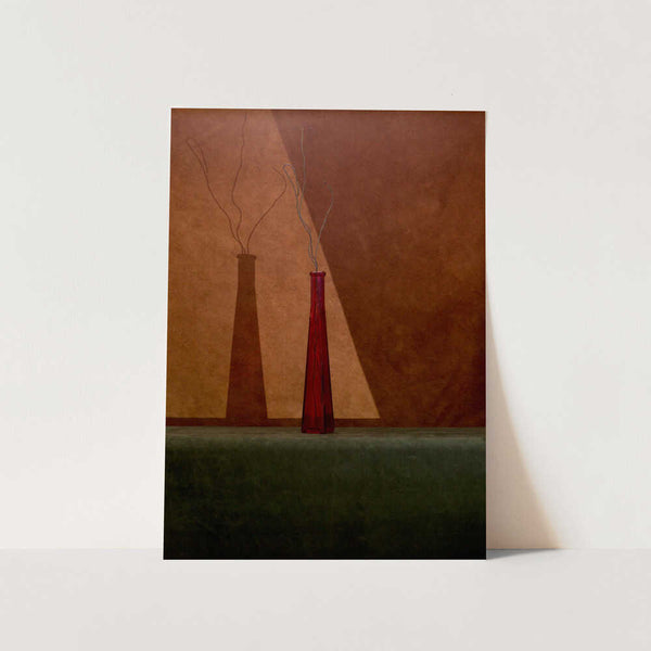 Red Vase Shadow Play PFY Art Print
