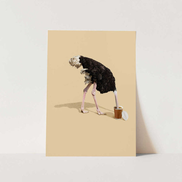 Ostrich Coffee Break PFY Art Print