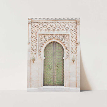 Ornate Moroccan Green Door PFY Art Print
