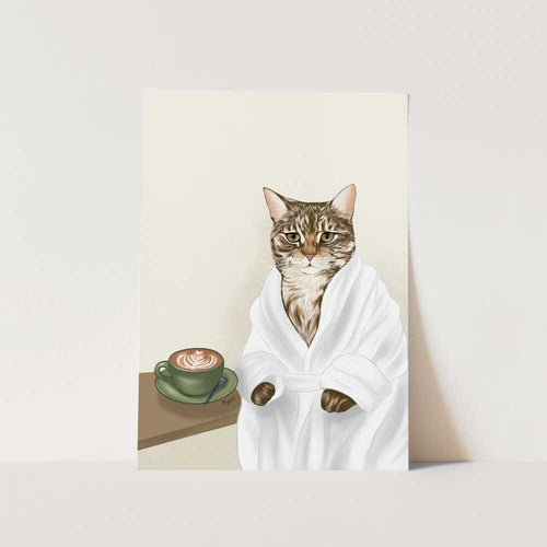 Cozy Cat Coffee Morning PFY Art Print