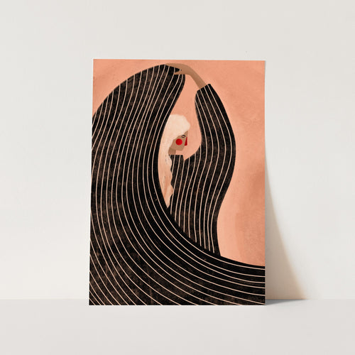 The Woman With The Black Dress PFY Art Print