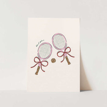 Pink Leopard Tennis Rackets PFY Art Print