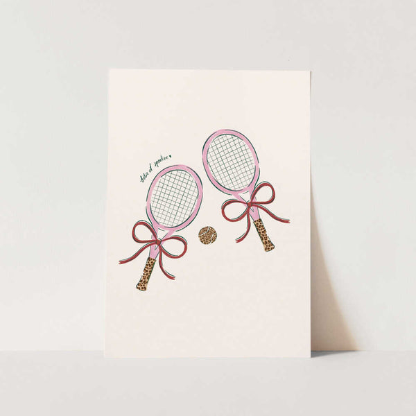 Pink Leopard Tennis Rackets PFY Art Print
