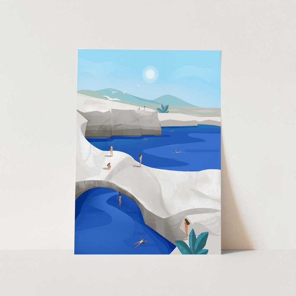 Cliff Jumping, Greece PFY Art Print